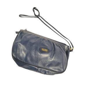 Phillippe Leather Clutch Bag Purse Vintage Navy Blue